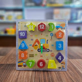 Wooden Shape Sorting Clock Toy for Kids – Educational Learning Clock Puzzle with Numbers, Shapes & Moveable Hands | Montessori Time Teaching Toy for Toddlers (Ages 3+)